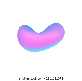 Liquid Hologram Shapes. Futuristic Fluid Holographic Elements. Vector Neon Vaporwave Logo