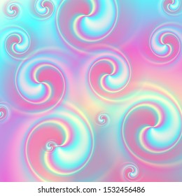 Liquid holographic swirl shapes abstract wavy art background. Blurred vector design