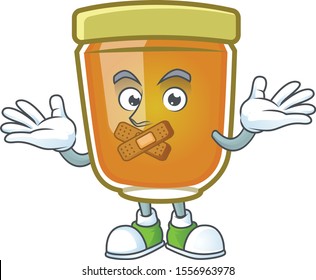 Liquid honey cartoon character with mascot silent