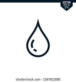 Liquid icon collection in outlined or line art style, editable stroke vector
