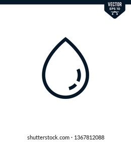Liquid icon collection in outlined or line art style, editable stroke vector