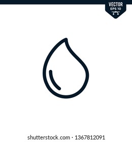 Liquid icon collection in outlined or line art style, editable stroke vector