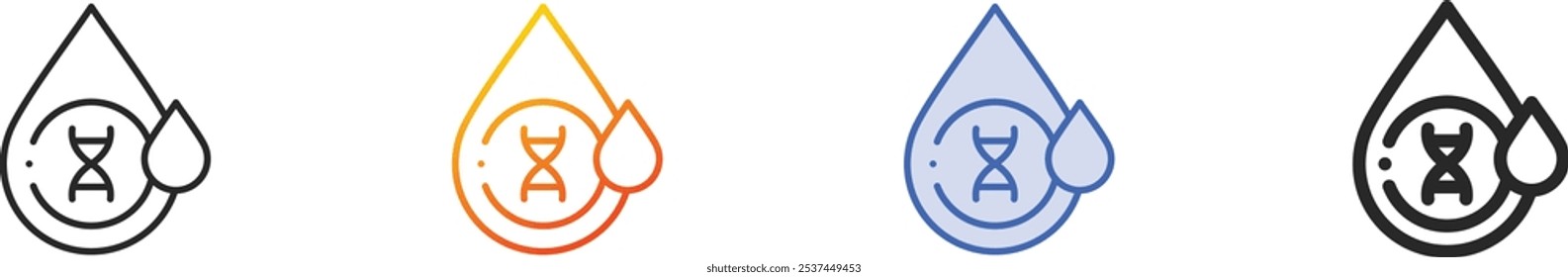 liquid icon.Thin Linear, Gradient, Blue Stroke and bold Style Design Isolated On White Background