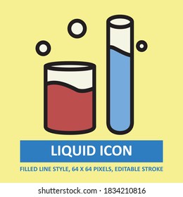 Liquid Illustration Vectorsymbol gefüllt Outline Stil. Bearbeitbarer Stroke. Base 64 x 64 Pixel. Erweitert. Perfekte Verwendung für die Sensibilisierung in Banner, Flyer, Präsentation, etc.