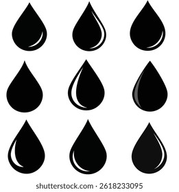 Liquid Ink Drop High Contrast Vector Bundle