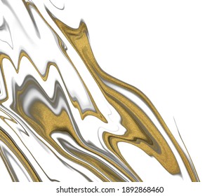 Liquid ink with gold glitter texture. 
