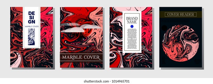 Liquid Ink Marble Cover Template. Trendy Invitation, Minimal Marble Texture Background. VIP Corporate Identity, Liquid Paint Background. Elegant Gift Certicifate Presentation, Magazine Cover Design
