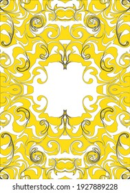 Liquid ink swirl abstract background with copy space for text or graphic. Artistic Yellow and white Seamless pattern. Vector illustration
