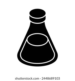 Liquid inside flask showing concept of lab experiment, medical research vector design