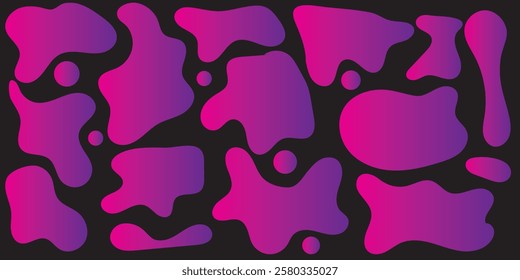 liquid irregular blob shape, Ink blots, black paint, set of design elements. Set of abstract organic shapes, Blob shapes vector set. Organic abstract sludge elements monochrome collection . 