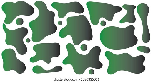 liquid irregular blob shape, Ink blots, black paint, set of design elements. Set of abstract organic shapes, Blob shapes vector set. Organic abstract sludge elements monochrome collection . 