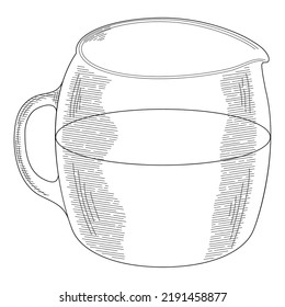 liquid jar sketch style icon