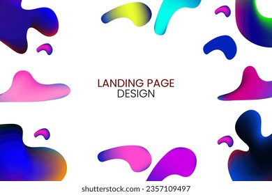 Página de aterrizaje líquida 3d baja el gradiente de herramienta de masa abstracto bello ilustración vectorial moderno