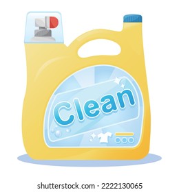 Liquid laundry detergent vector illustration for cleaning supplies on white background. Liquid laundry detergent is perfect for cleaning clothes, pants, shirt and more. Detergent products. 