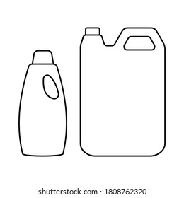 Liquid laundry soap, line art vector, flat icon design