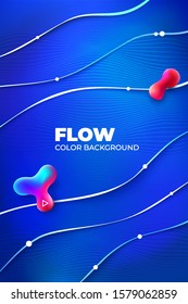 Liquid line color background design. Blue Fluid gradient shapes composition with line. Futuristic design posters. Eps10 vector.