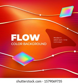 Liquid Line color background design. Square Fluid Line gradient shapes composition. Futuristic design posters. Eps10 vector.