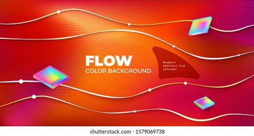 Farbverlauf-Hintergrund-Design der Liquid Line. Horizontale Farbverlauf-Zusammensetzung der Flüssigkeitslinie. Futuristische Design-Plakate. EPS10 Vektorillustration.
