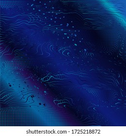 Liquid line color background design. Blue Square Fluid gradient shapes composition with line. Futuristic design posters. Eps10 vector.