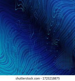 Diseño de fondo de color de línea líquida. Composición de formas de degradado de fluido cuadrado azul con línea. Carteles de diseño futurista. Vector Eps10.