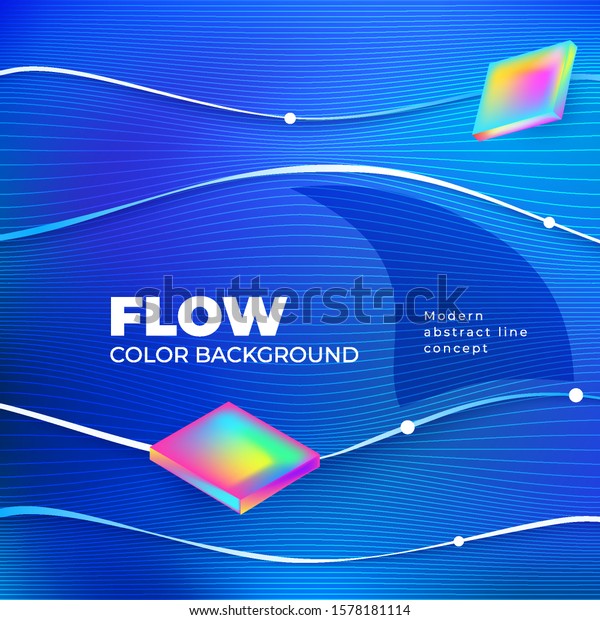 液体の線の色の背景デザイン 青の正方形の流体のグラデーションシェイプのコンポジション 線付き 未来的なデザインポスター Eps10のベクター画像 のベクター画像素材 ロイヤリティフリー