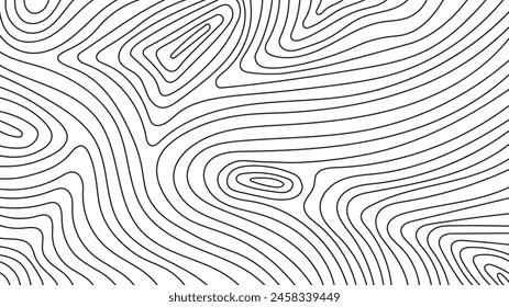 Liquid line horizontal background. Wavy hand drawn backdrop, border with flowing curves. Social media post template. Vector illustration, 1920x1080 ratio svg