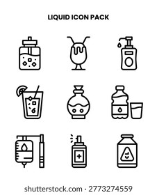 Liquid Line icon pack with vectors for app and web use.