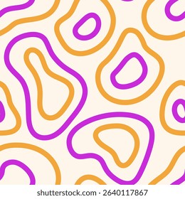 Liquid Line Seamless Pattern. Abstract Flowing Background with curvy bending shapes. Repeat vector illustration