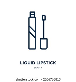 liquid lipstick icon from beauty collection. Thin linear liquid lipstick, makeup, lipstick outline icon isolated on white background. Line vector liquid lipstick sign, symbol for web and mobile