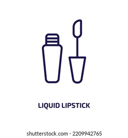 liquid lipstick icon from beauty collection. Thin linear liquid lipstick, makeup, cosmetic outline icon isolated on white background. Line vector liquid lipstick sign, symbol for web and mobile