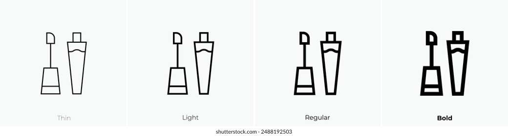 liquid lipstick icon. Thin, Light Regular And Bold style design isolated on white background