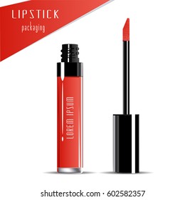 Flüssiger Lippenstift. Vektorgrafik.
