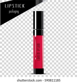 Liquid Lipstick. Vector Illustration. Beauty product packaging. 
