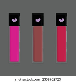 Liquid Lipsticks Set Vector Illustration