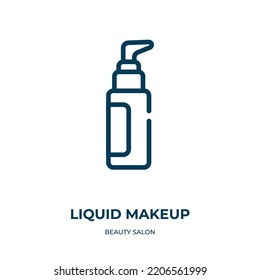 Liquid makeup icon. Linear vector illustration from beauty salon collection. Outline liquid makeup icon vector. Thin line symbol for use on web and mobile apps, logo, print media.