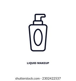 icono de maquillaje líquido. Icono de maquillaje líquido delgado de la colección de belleza y elegancia. Vector de contorno aislado en fondo blanco. El símbolo de maquillaje líquido editable puede ser utilizado web y móvil