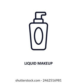 liquid makeup icon. Thin line liquid makeup icon from beauty and elegance collection. Outline vector isolated on white background. Editable liquid makeup symbol can be used web and mobile