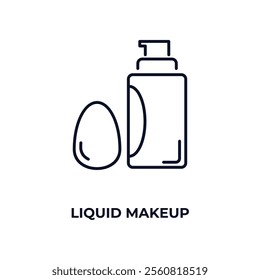 liquid makeup outline icon. Linear vector from beauty concept. Thin line liquid makeup icon isolated on white background