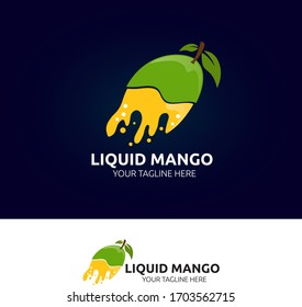 liquid mango fruit logo vector design, icon, element, and template for company