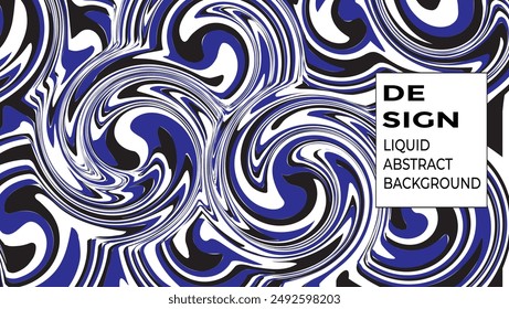 Fondo abstracto de mármol líquido con azul, con y negro - Diseño de moda