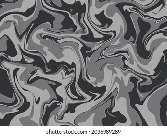 Liquid marble background of dark shades. Black, gray, white marble. Zebra background. Material atlas