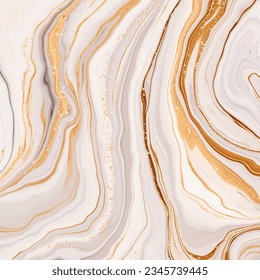 Liquid marble background design with glittery gold elements