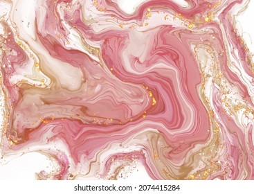 Liquid marble background with gold glitter design