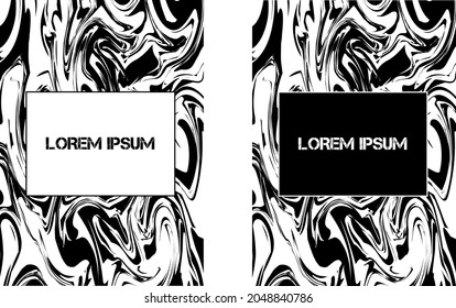 Liquid marble background with inserted text. Background art fluid of dark color with light inserts. Mixed oil paints