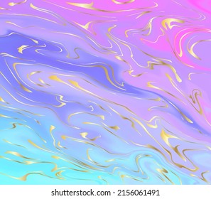 Fondo de mármol líquido gradiente azul púrpura y tonos dorados adorno de arte líquido, patrón