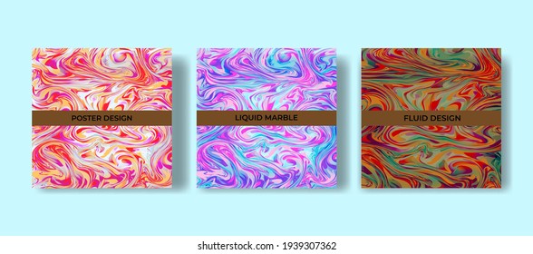 liquid marble cover and poster design template for magazine, page layout, sales promotion and social media