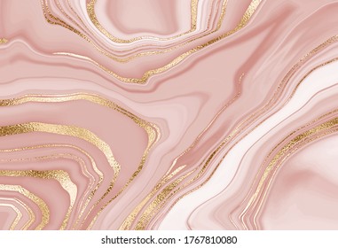 Liquid marble design abstract painting background and gold splash texture 