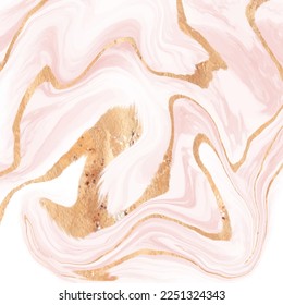 Liquid marble design abstract painting background with gold splash texture.