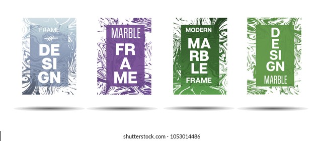 Liquid Marble Frame.  Vector Funky Hipster Border for Sale Ads, Announcement. Marble Textured Minimal Cover, Business Card, Music Poster Design Dynamic Futuristic Creative Suminagashi Banner.