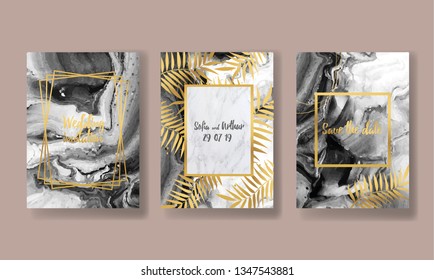 
liquid marble with gold. flyer, business card, flyer, brochure, poster, for printing. trend vector